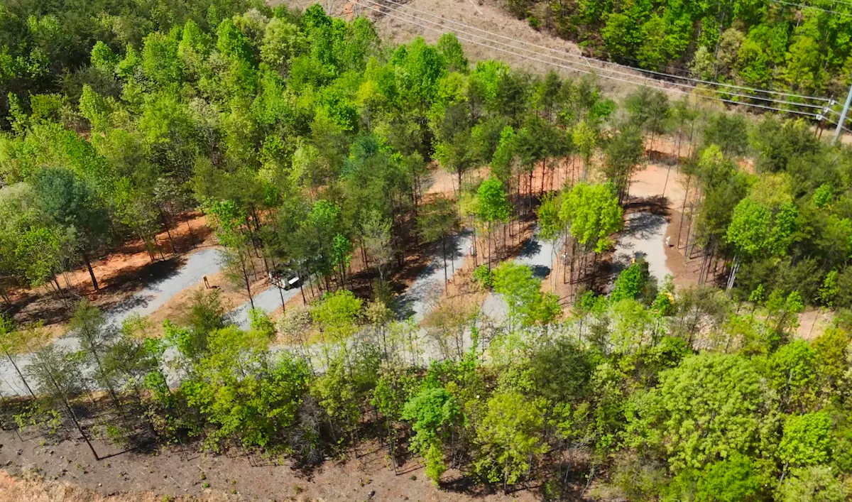 Overhead view of the RV sites