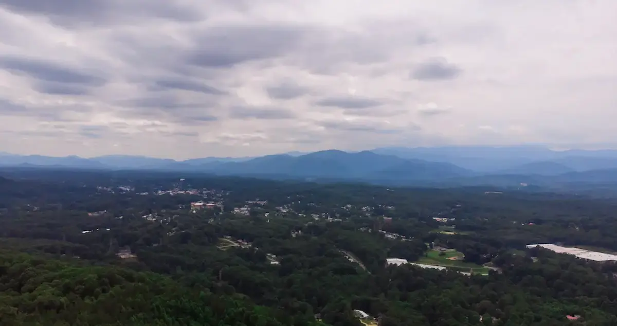 Blue Ridge mountain ridges from the overlook
