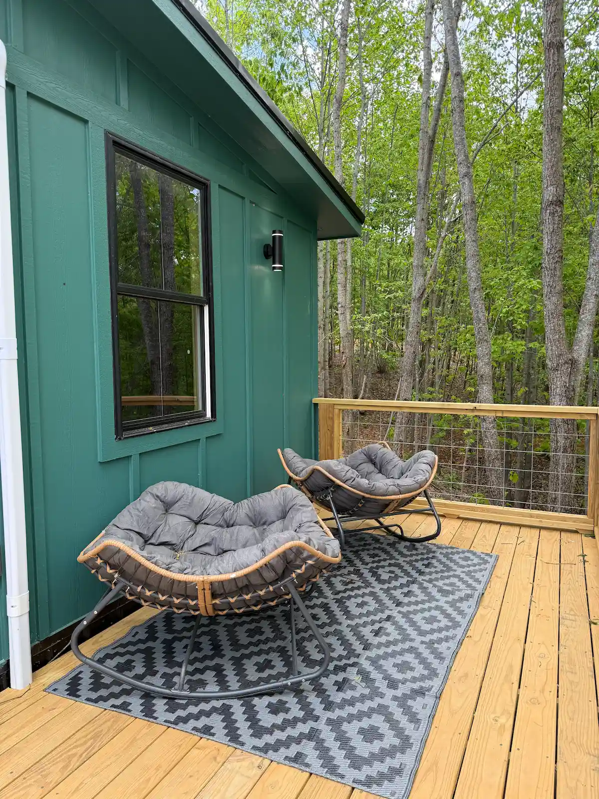 A tiny home exterior at Mountain Springs